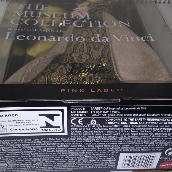 🩷Mattel Barbie VNTG NIB Museum Collection Leonardo Da Vinci (Mona Lisa) - Picture 9 of 9